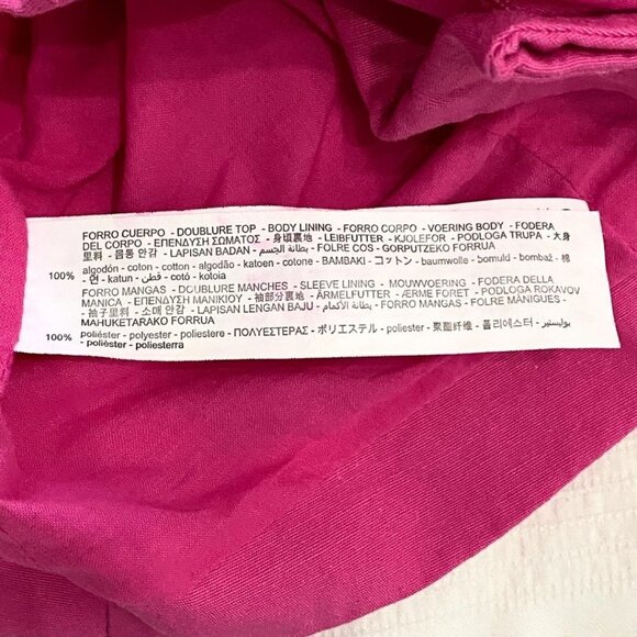 ZARA PINK LINEN BLEND CROPPED BLAZER STYLE 2010/719/630 - M - Picture 12 of 12